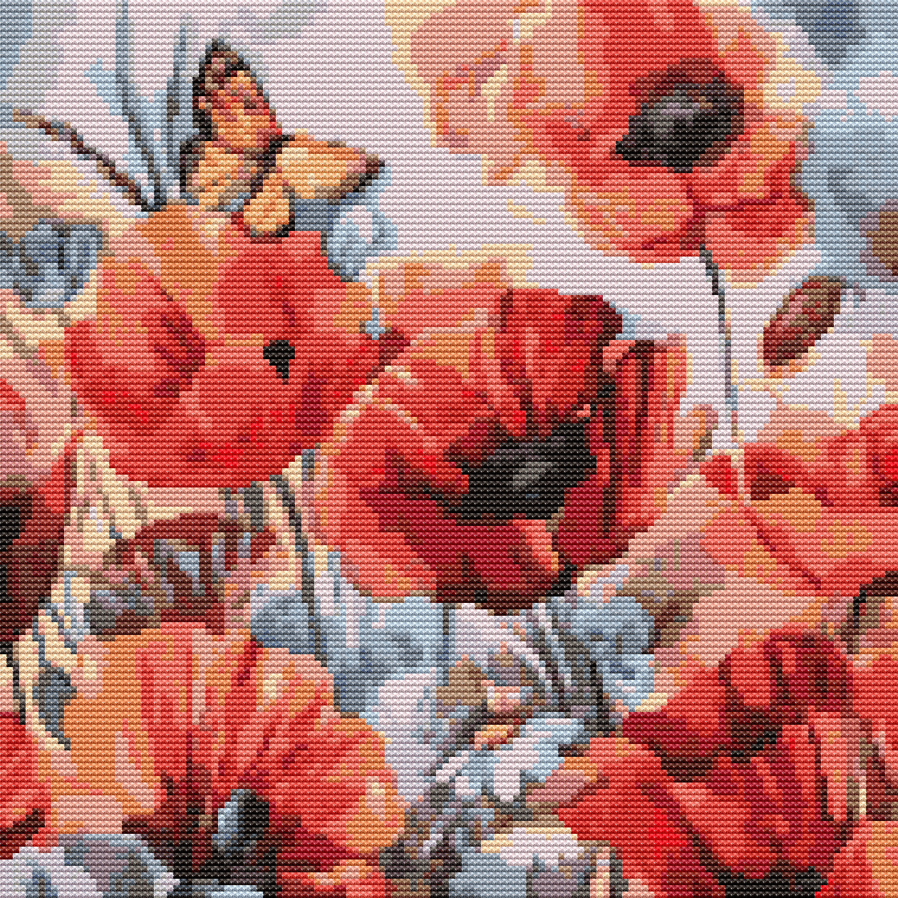 Poppies in Bloom Cross Stitch Kit by The Art of Stitch