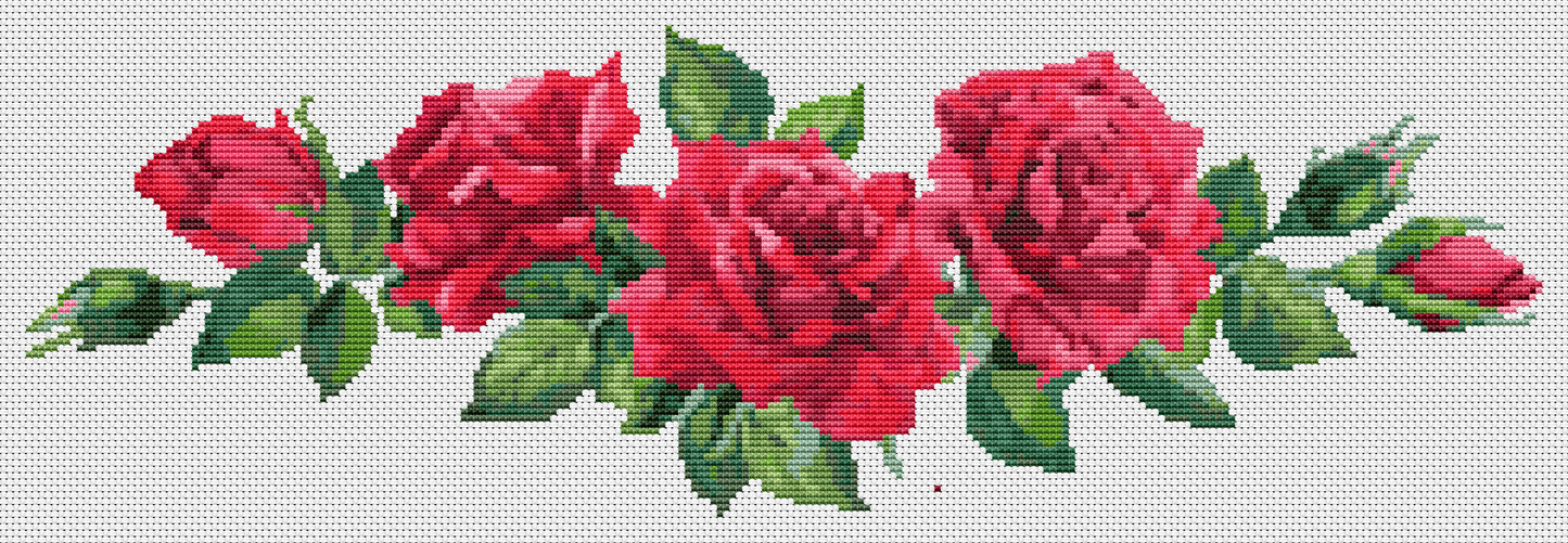 Red Roses Cross Stitch Pattern by The Art of Stitch