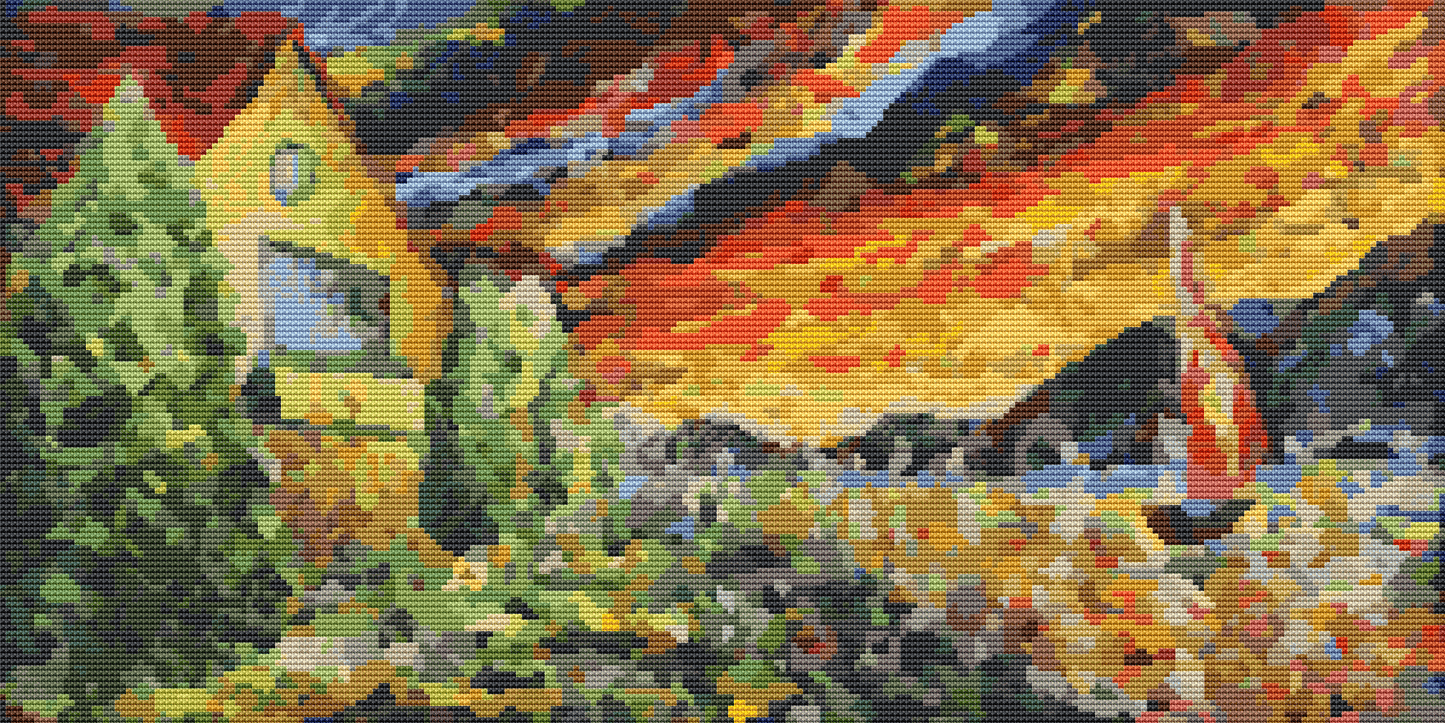 Watercolor House Cross Stitch Pattern by The Art of Stitch