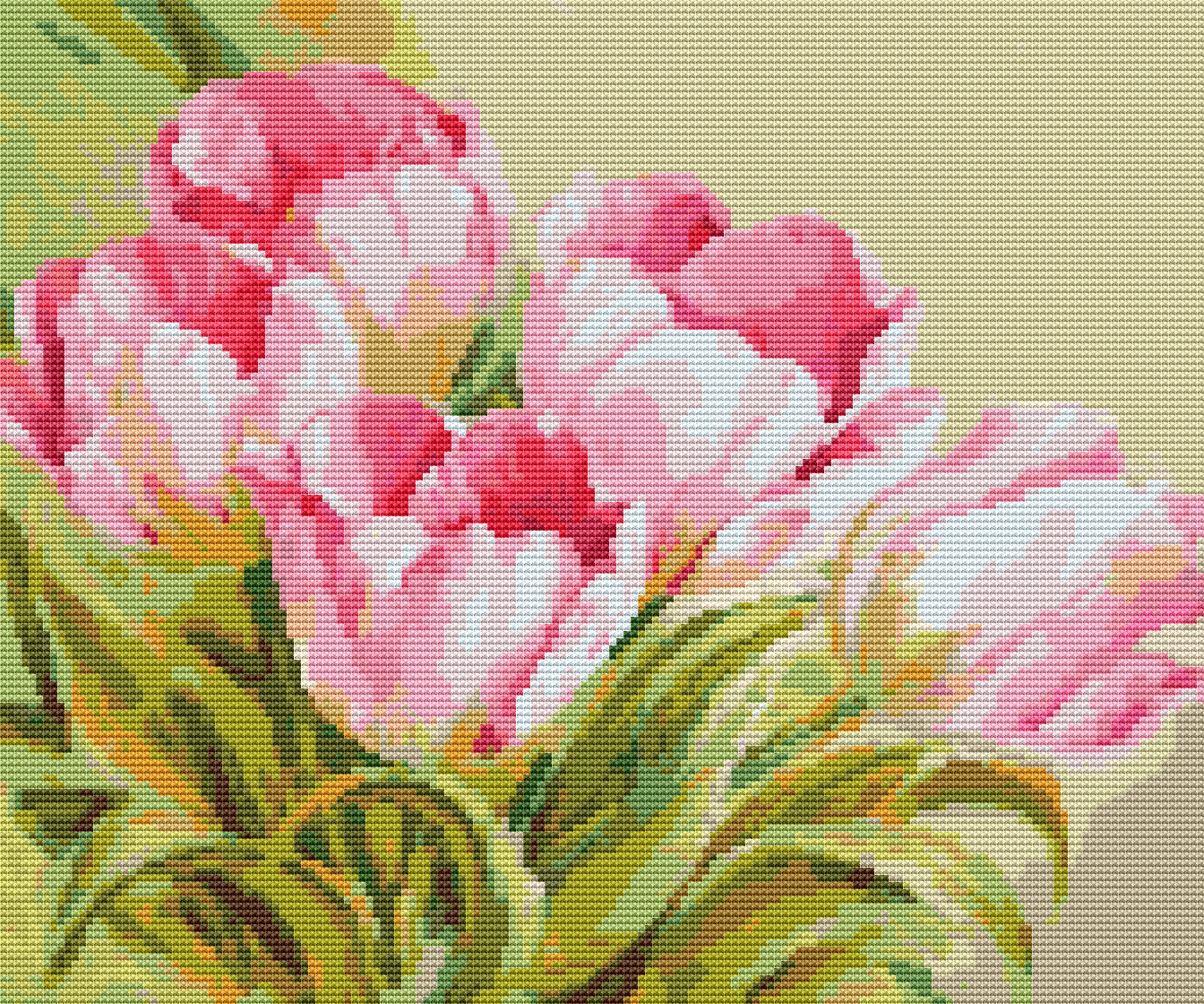 Pink Tulips Cross Stitch Pattern by The Art of Stitch
