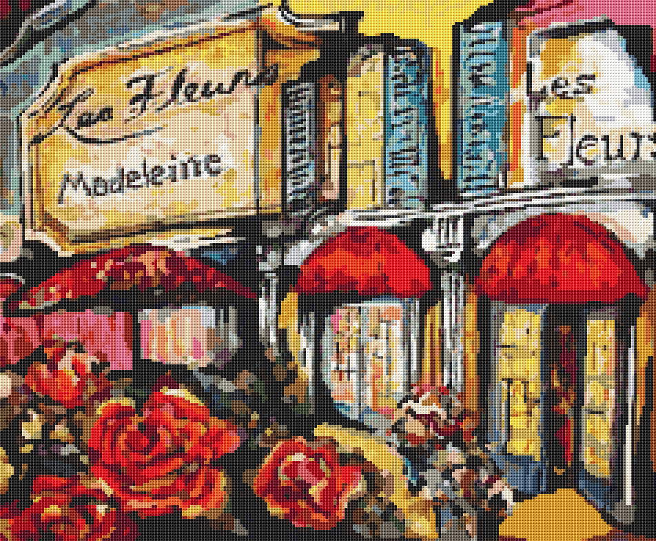 Paris Flower Market Cross Stitch Kit - Premium Cross Stitch Kit - The Art of Stitch