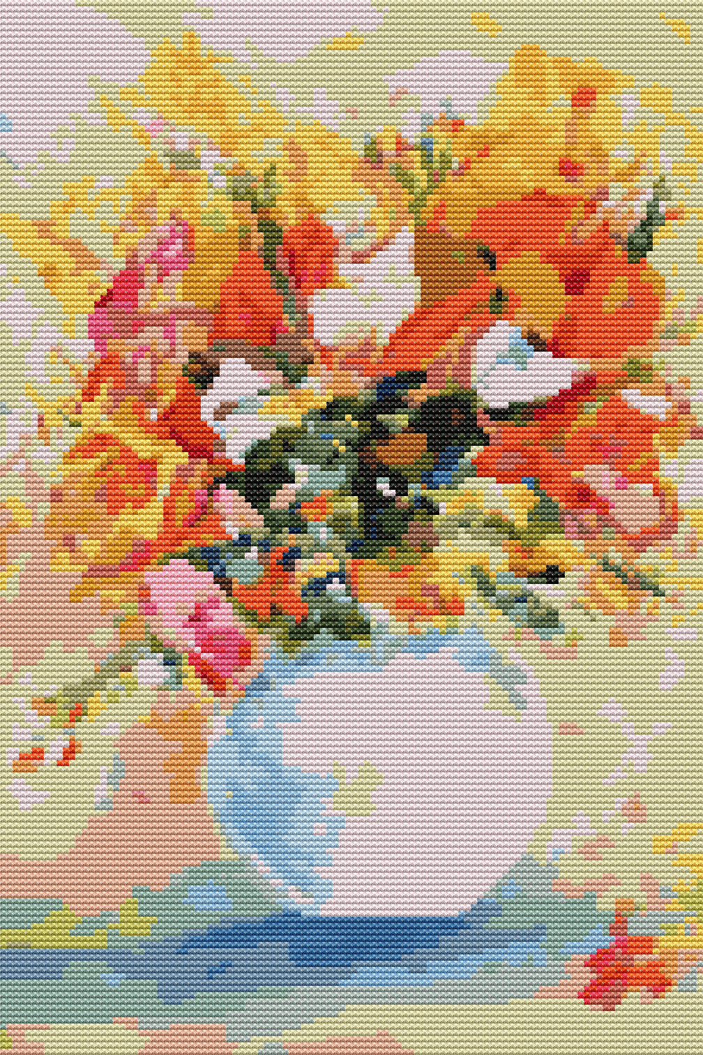 Flowers in a Vase Cross Stitch Pattern by The Art of Stitch