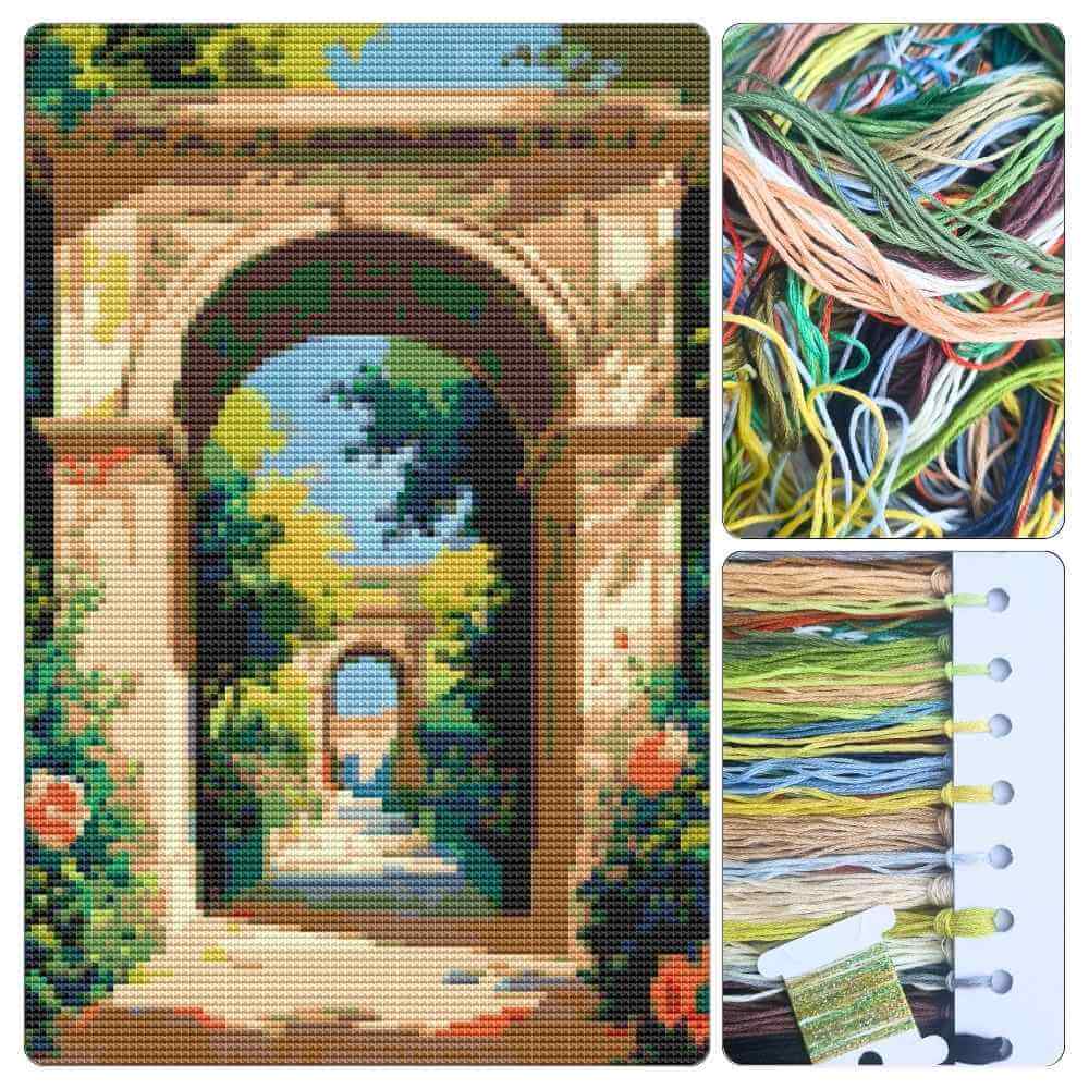 Through the Garden Arch Cross Stitch Kit