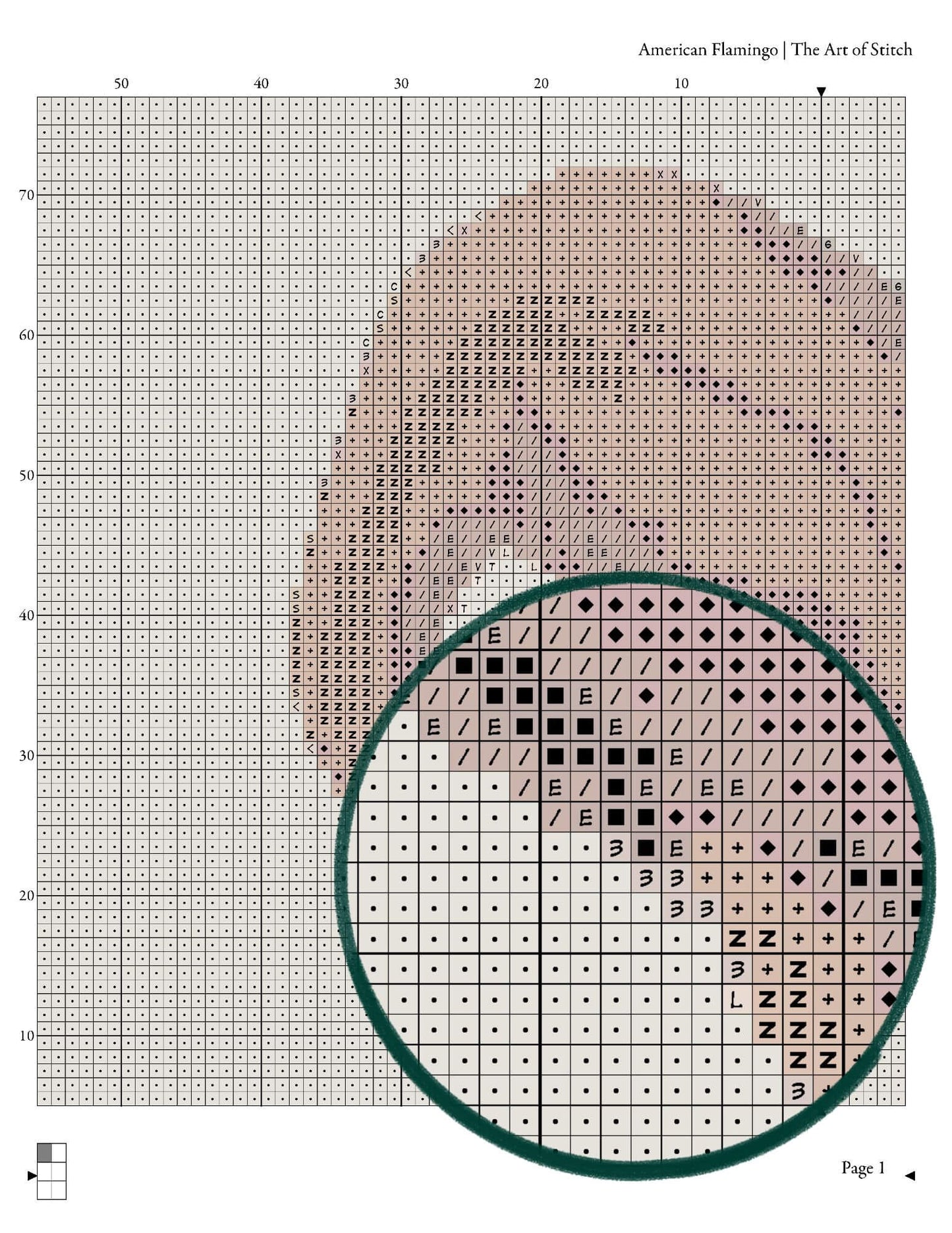 American Flamingo Cross Stitch Kit - Premium Cross Stitch Kit - John James Audubon