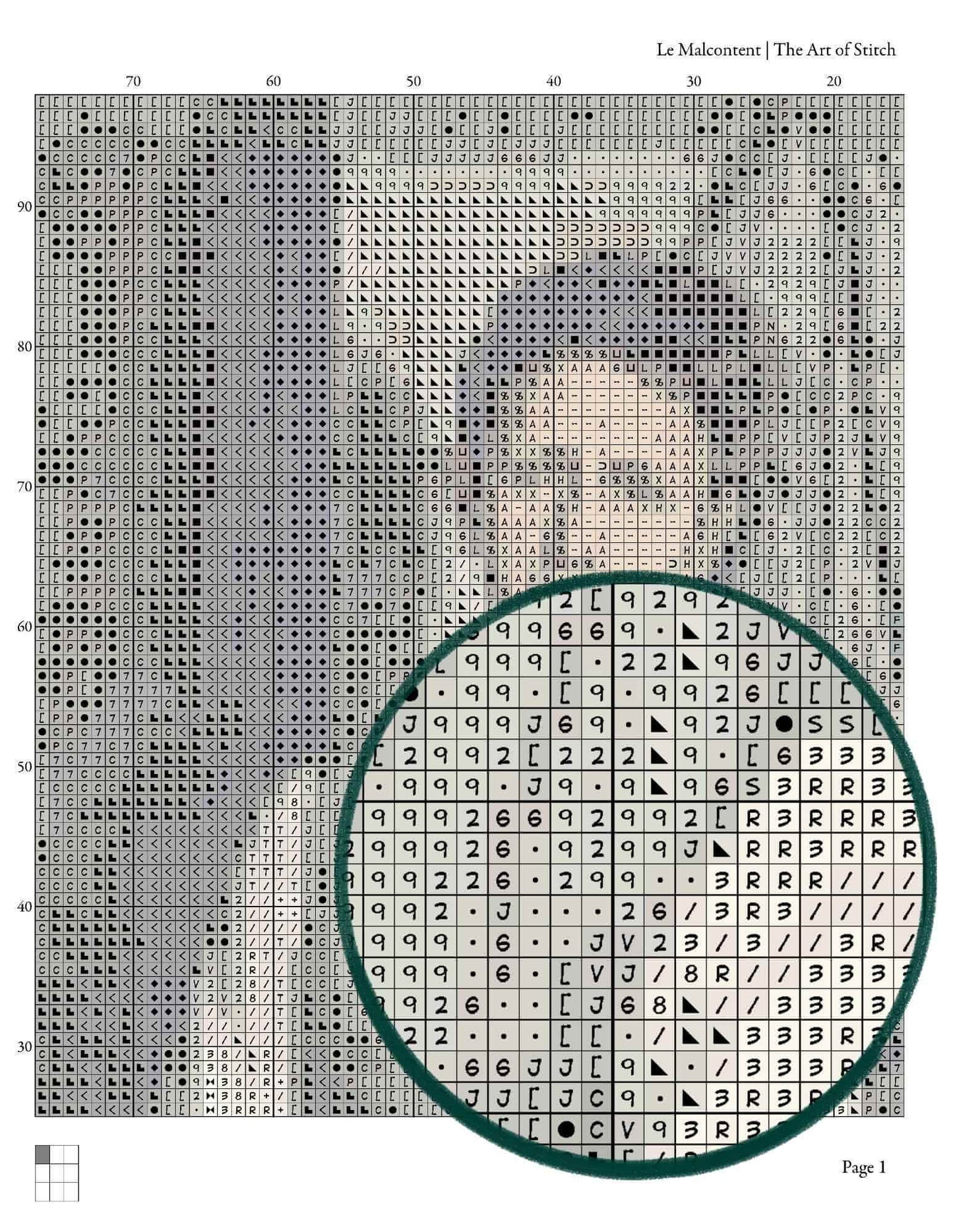 Le Malcontent (The Unhappy) Cross Stitch Kit - Premium Cross Stitch Kit - Francois Barraud