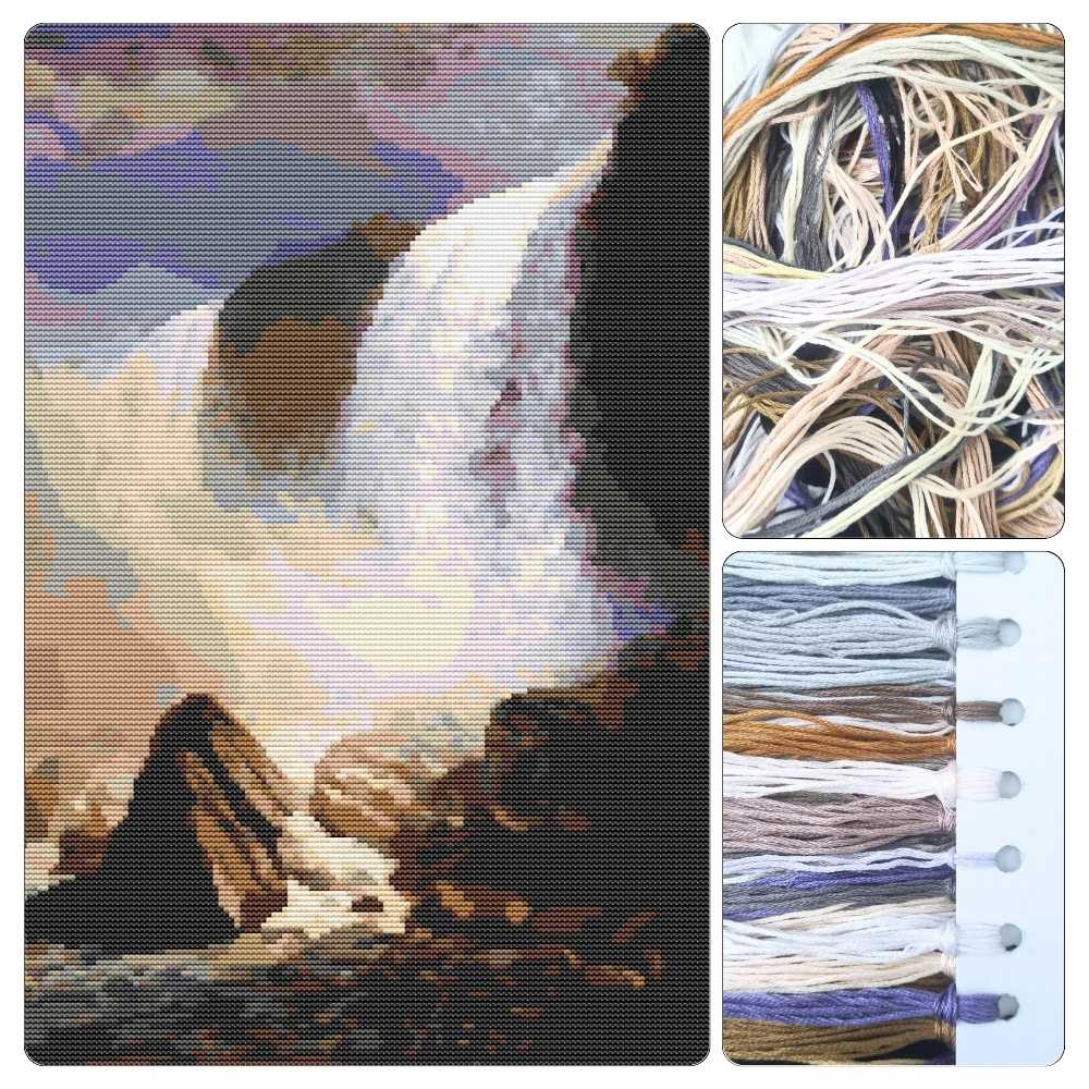 Falls of Niagara From Below Cross Stitch Kit
