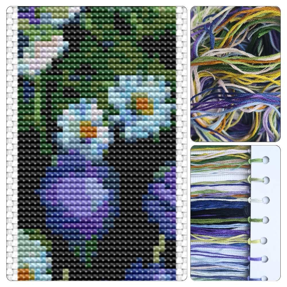 Bouquet of Purple Flowers Bookmark Cross Stitch Kit - The Art of Cross Stitch