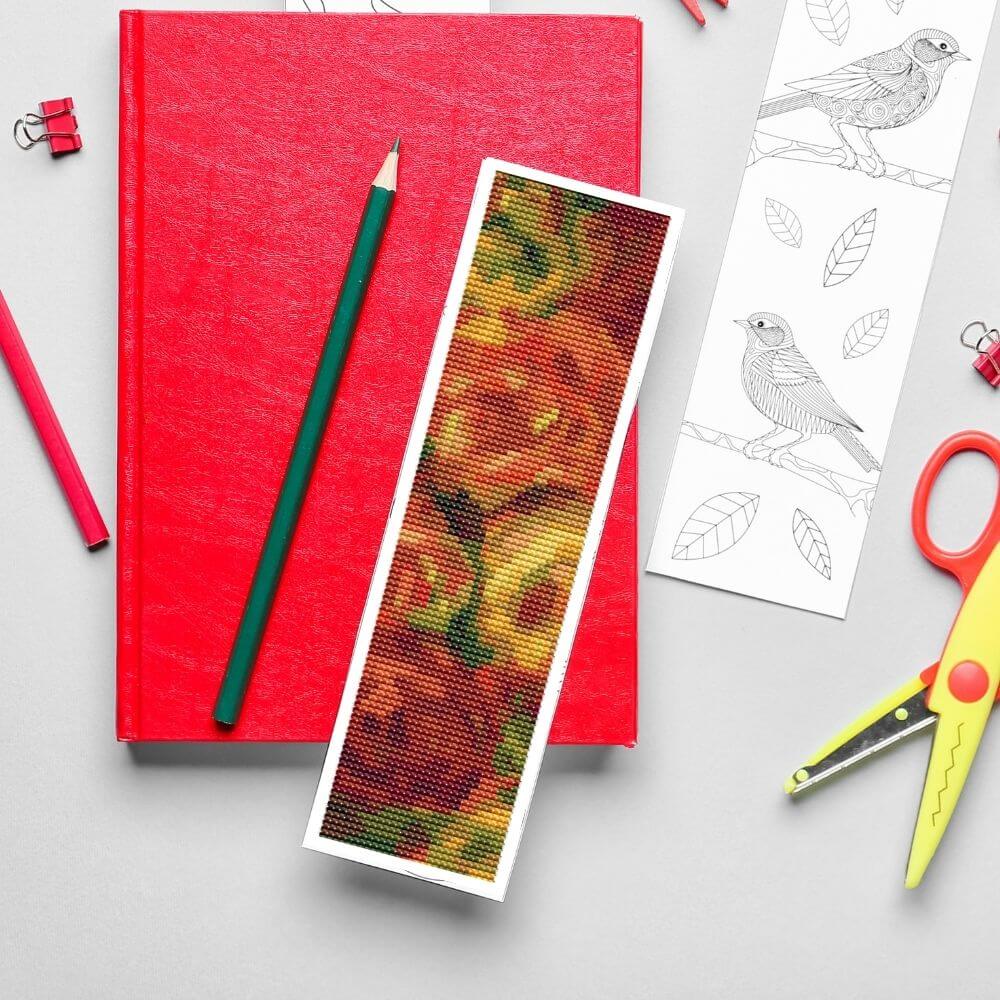 Armful of Roses Bookmark Cross Stitch Pattern