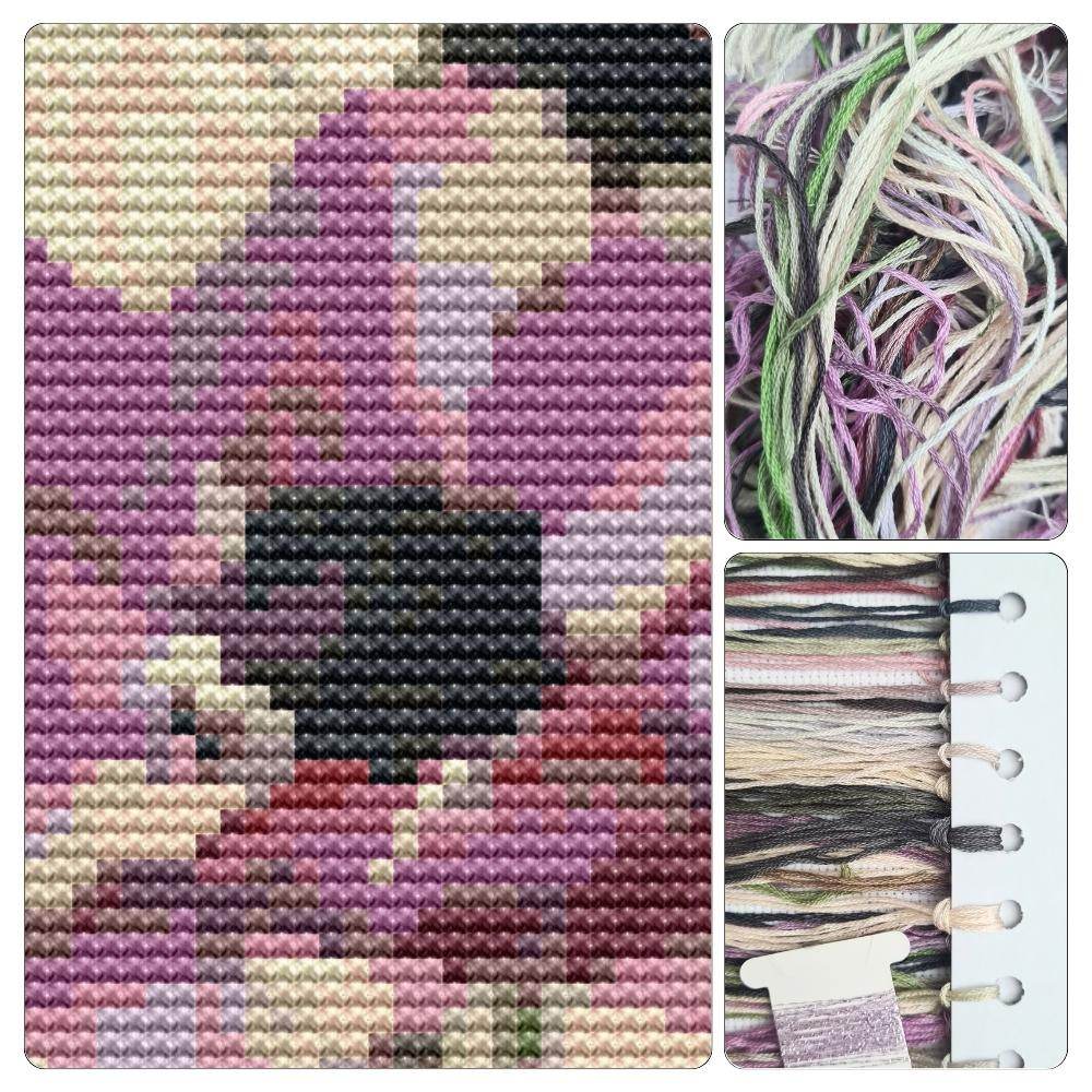 Purple Flowers Bookmark Cross Stitch Kit by Catharina Klein