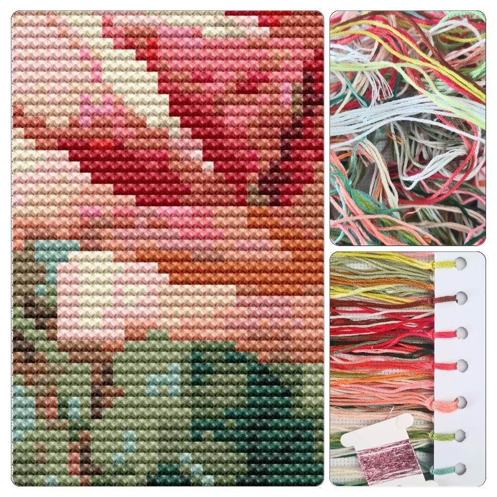 Lush Pink Rose Bookmark Cross Stitch Kit by Catharina Klein
