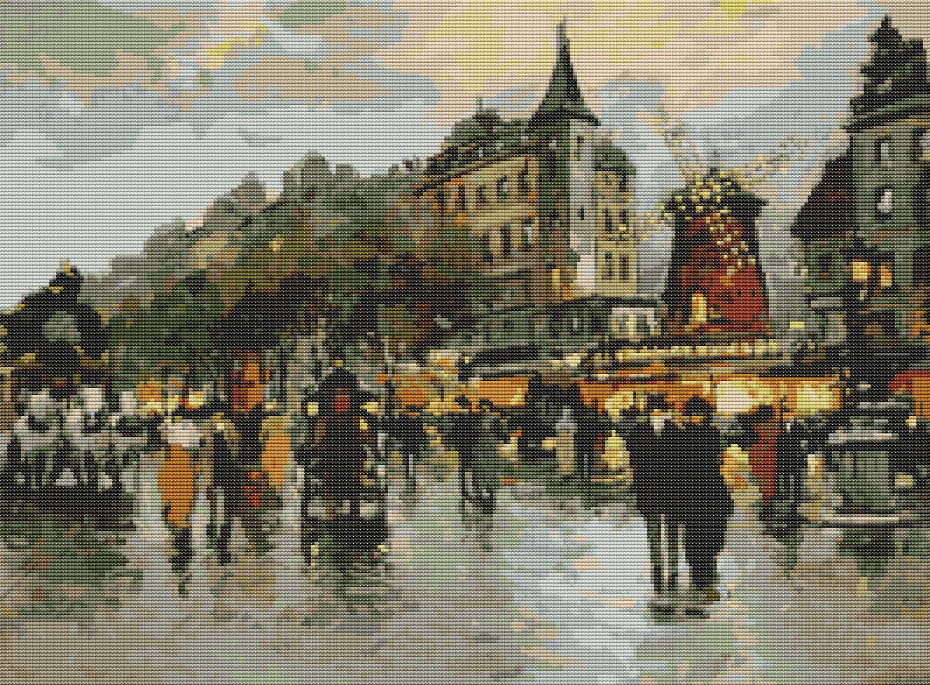 Le Moulin Rouge Cross Stitch Pattern by Antoine Blanchard