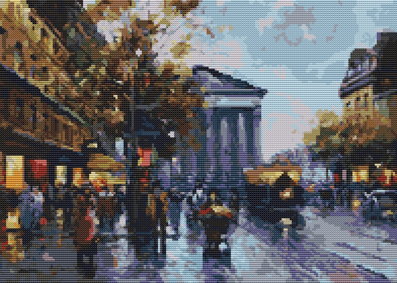 Rue Royal Madeleine Cross Stitch Kit by Antoine Blanchard