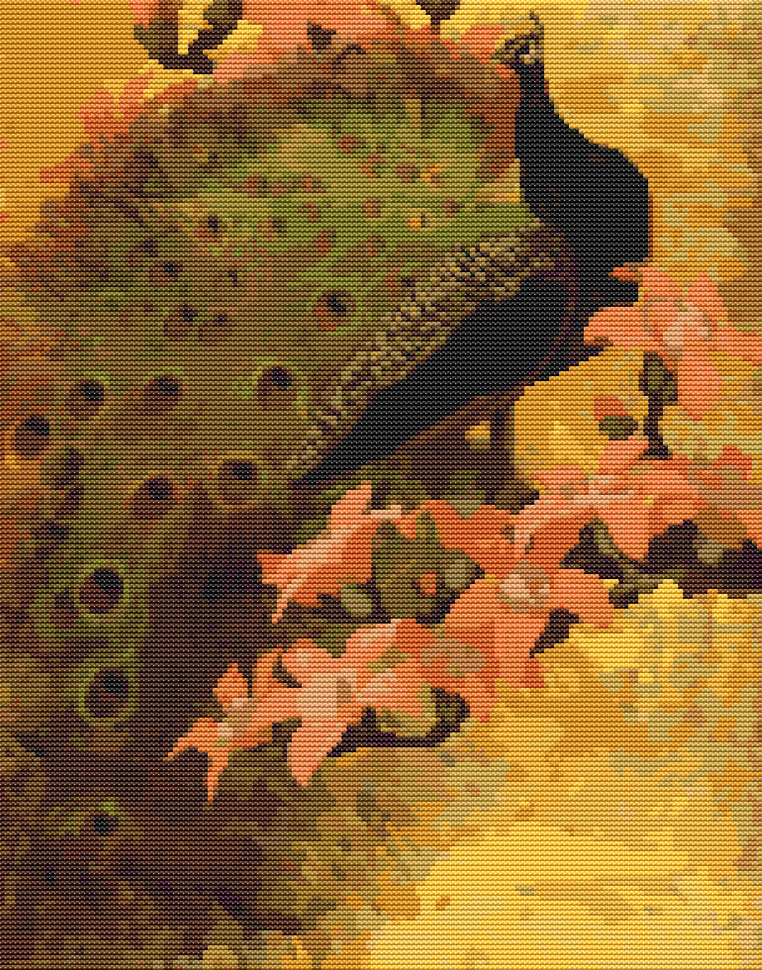 Blue Peacock Cross Stitch Pattern by Jessie Arms Botke