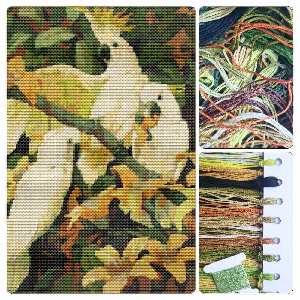 Sulphur Crested Cockatoos Cross Stitch Kit