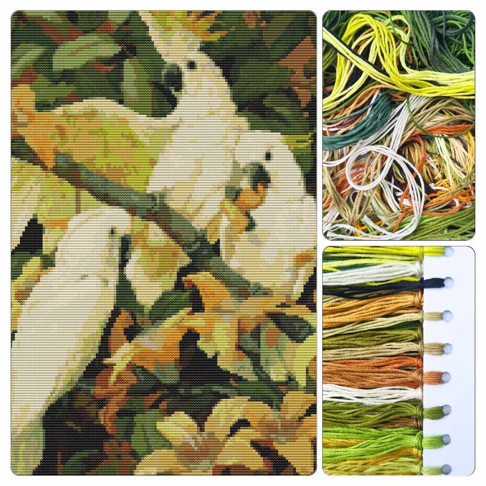Sulphur Crested Cockatoos Cross Stitch Kit