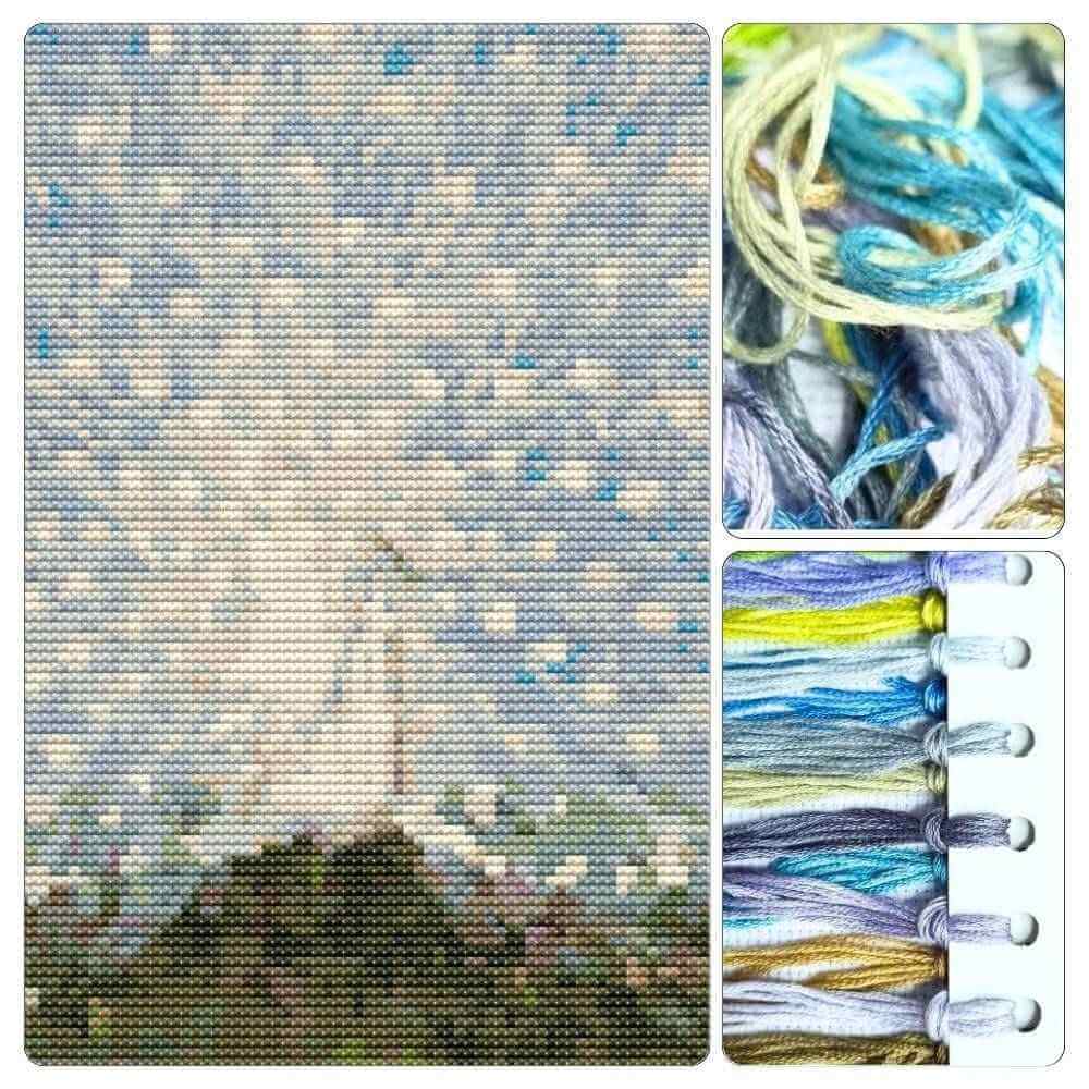 Peacock and Cockatoos Cross Stitch Kit