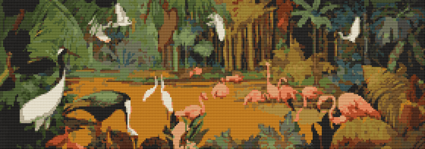 Jungle Scene Cross Stitch Pattern by Jessie Arms Botke