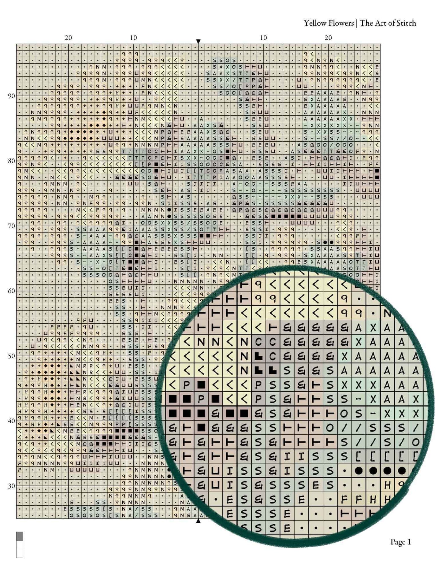 Yellow Flowers Cross Stitch Kit - Premium Cross Stitch Kit - Jean Bourdichon