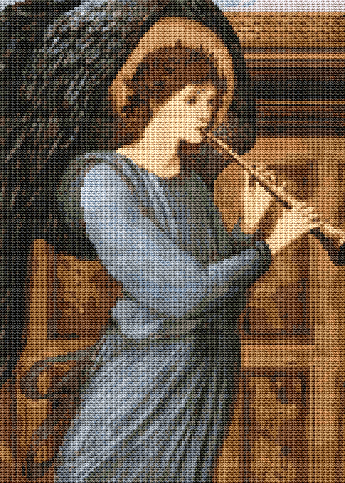The Angel Cross Stitch Pattern by Sir Edward Burne - Jones