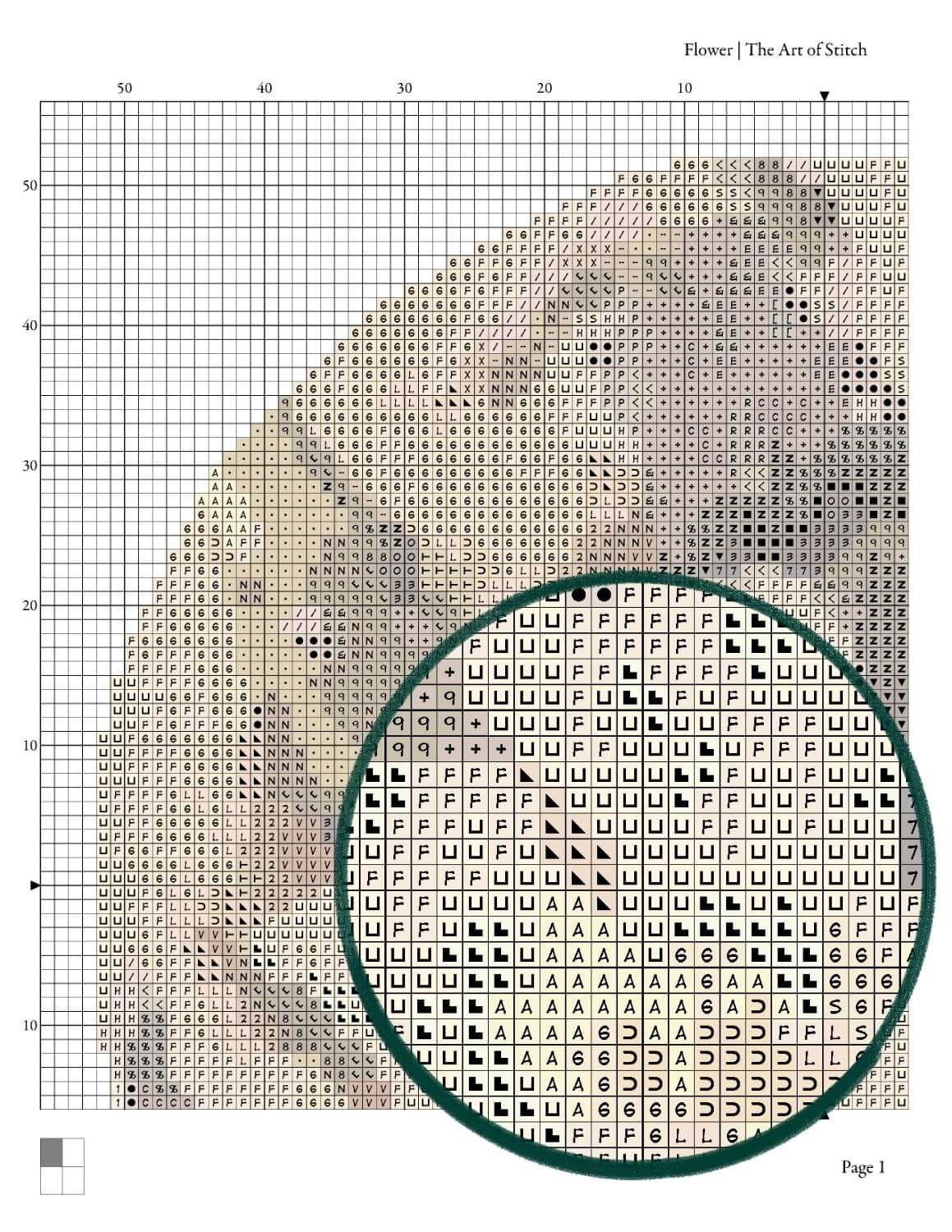 Flower Circular Cross Stitch Pattern - Circular Cross Stitch Pattern - Charles Demuth