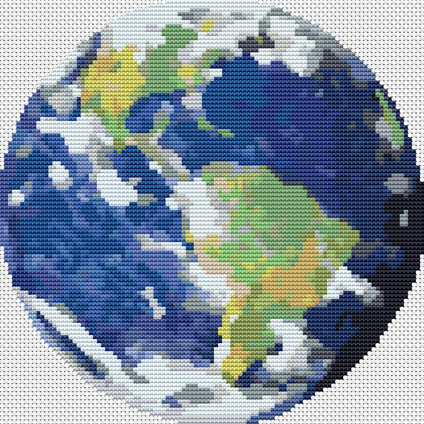 Earth Circular Cross Stitch Pattern by The Art of Stitch