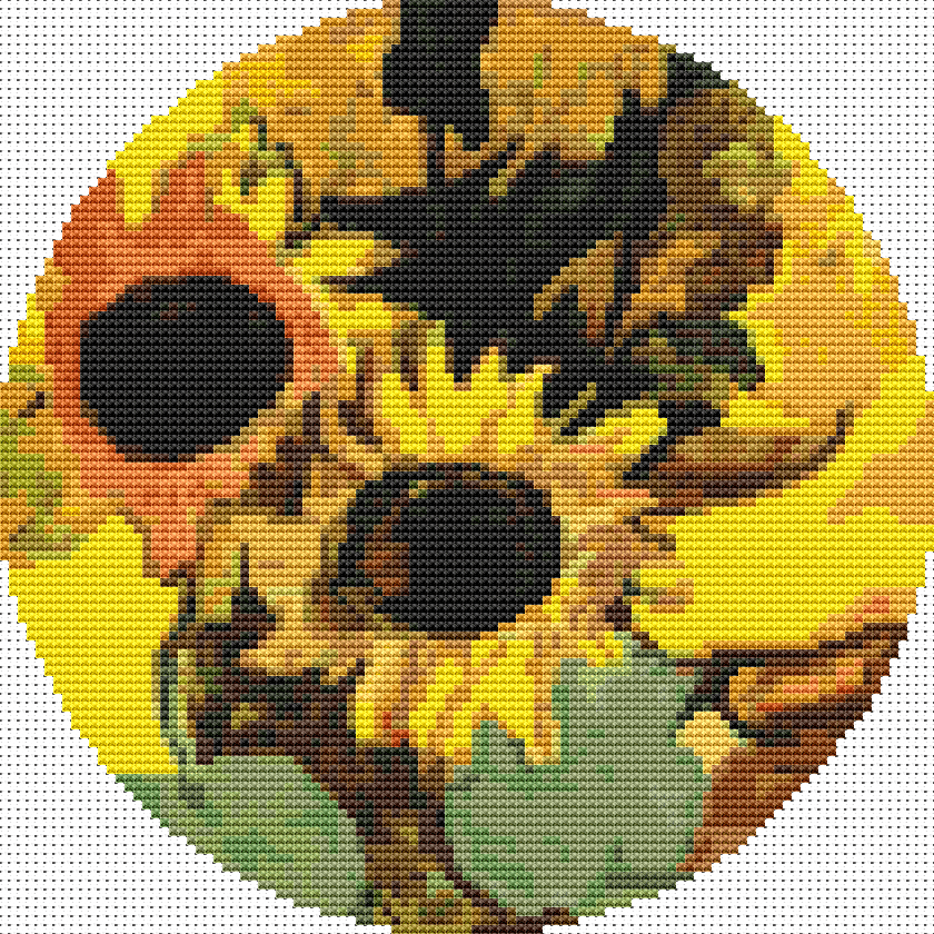 The Sunflowers Circular Cross Stitch Pattern by Georges Braque