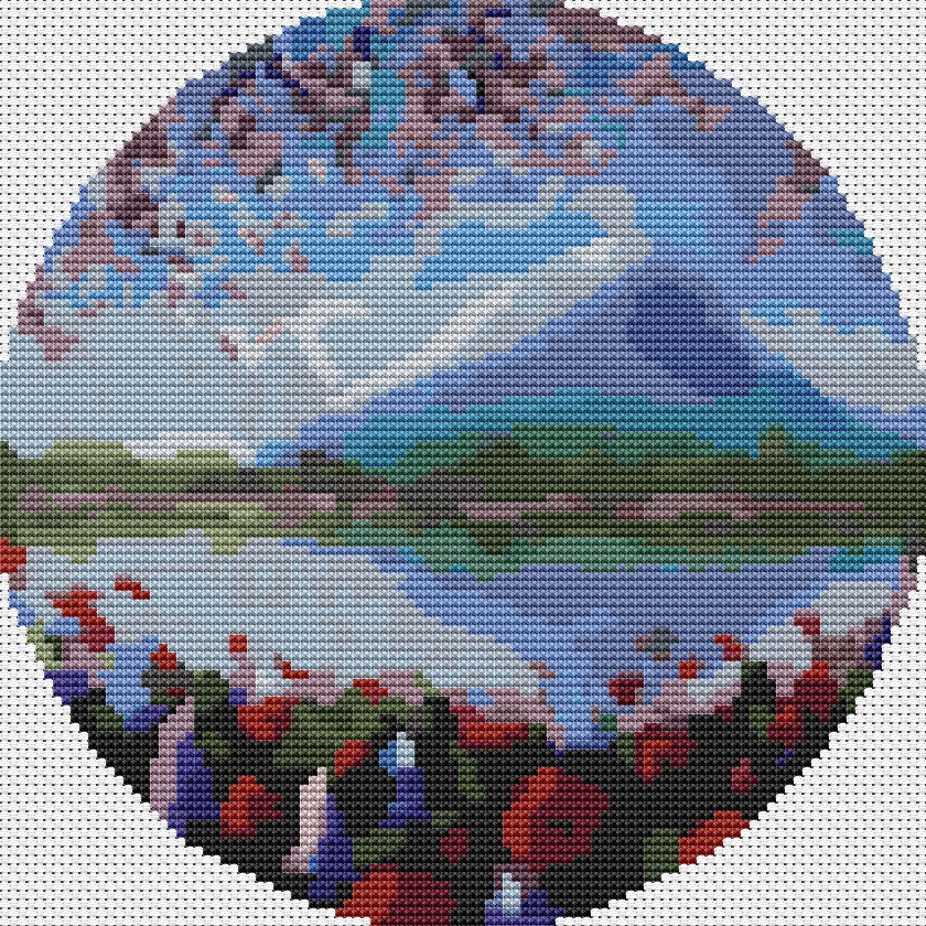 Blue Mountain Circular Cross Stitch Pattern by The Art of Stitch