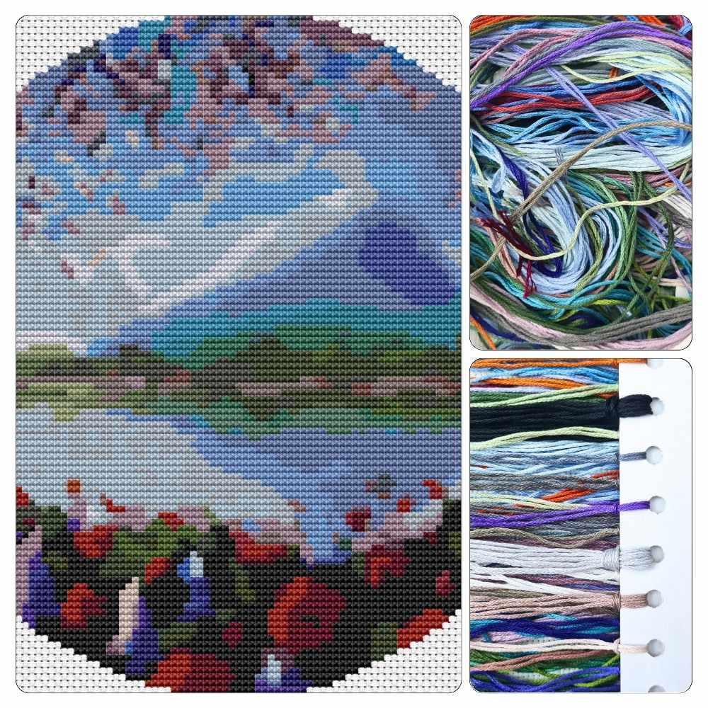 Blue Mountain Circular Cross Stitch Kit
