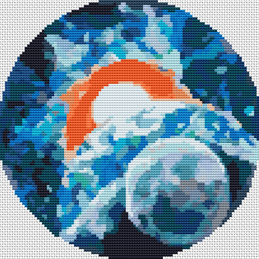 Blue Sunrise Circular Cross Stitch Pattern by The Art of Stitch