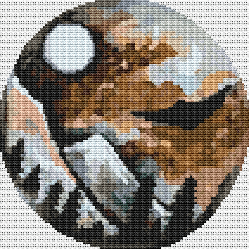 Over the Mountains Circular Cross Stitch Pattern by The Art of Stitch
