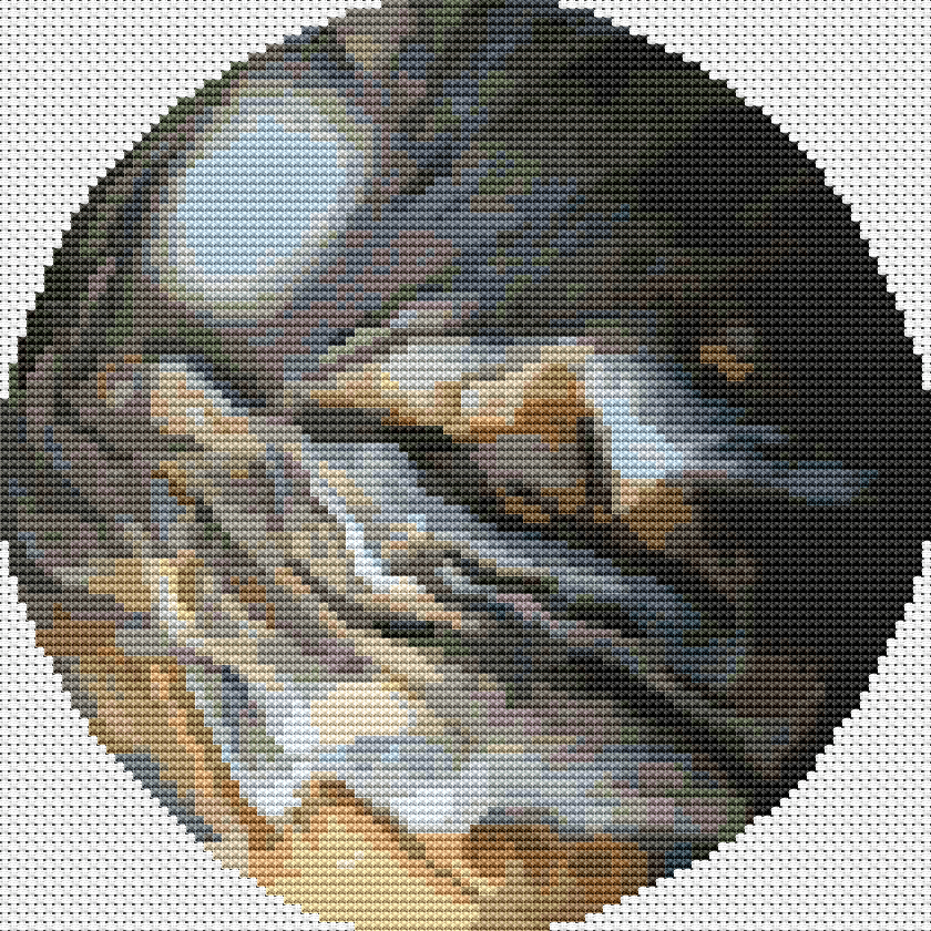 Magic on Jupiter Circular Cross Stitch Pattern by The Art of Stitch