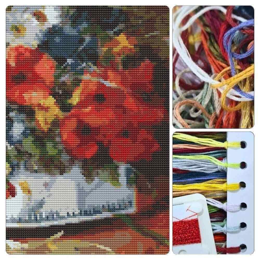 Flowers in a Porcelain Vase Cross Stitch Kit