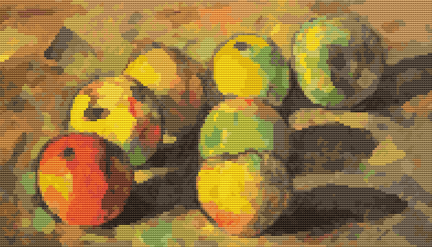 Still Life with Seven Apples Cross Stitch Pattern by Paul Cezanne