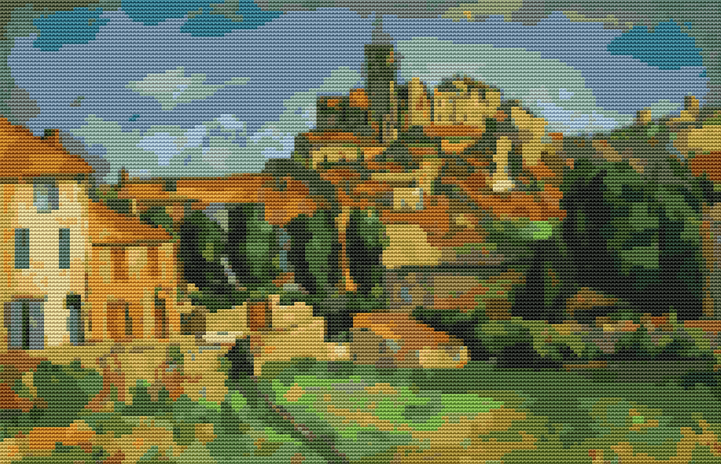 Garden Cross Stitch Pattern by Paul Cezanne