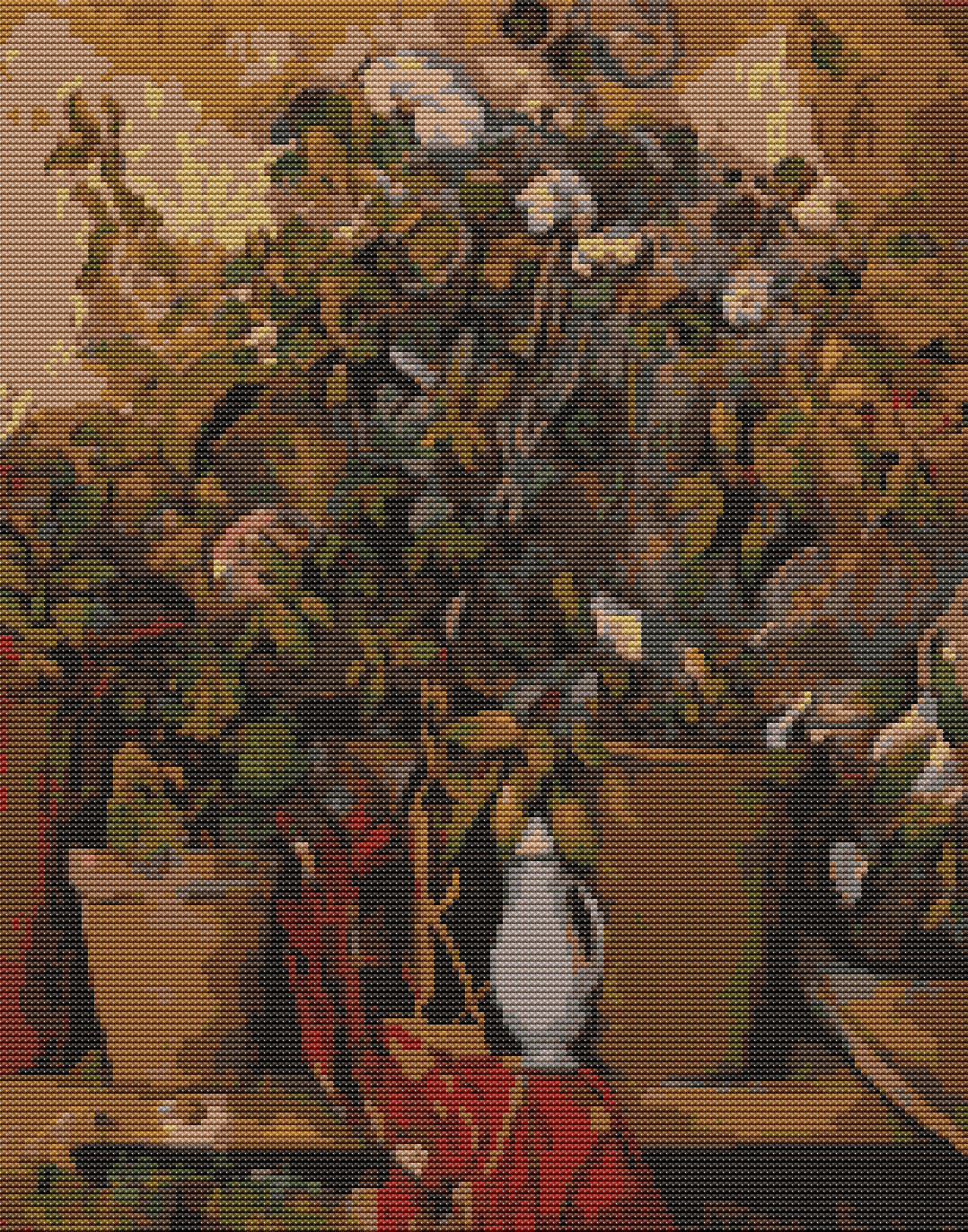 Potted Plants Cross Stitch Pattern by Paul Cezanne