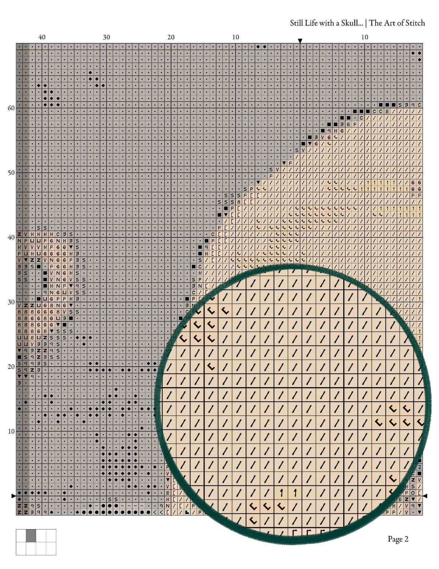 Still Life with a Skull and a Writing Quill Cross Stitch Pattern - Premium Cross Stitch Pattern - Pieter Claesz