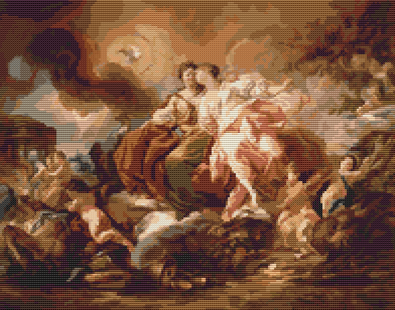 Justice and Peace Cross Stitch Pattern by Corrado Giaquinto