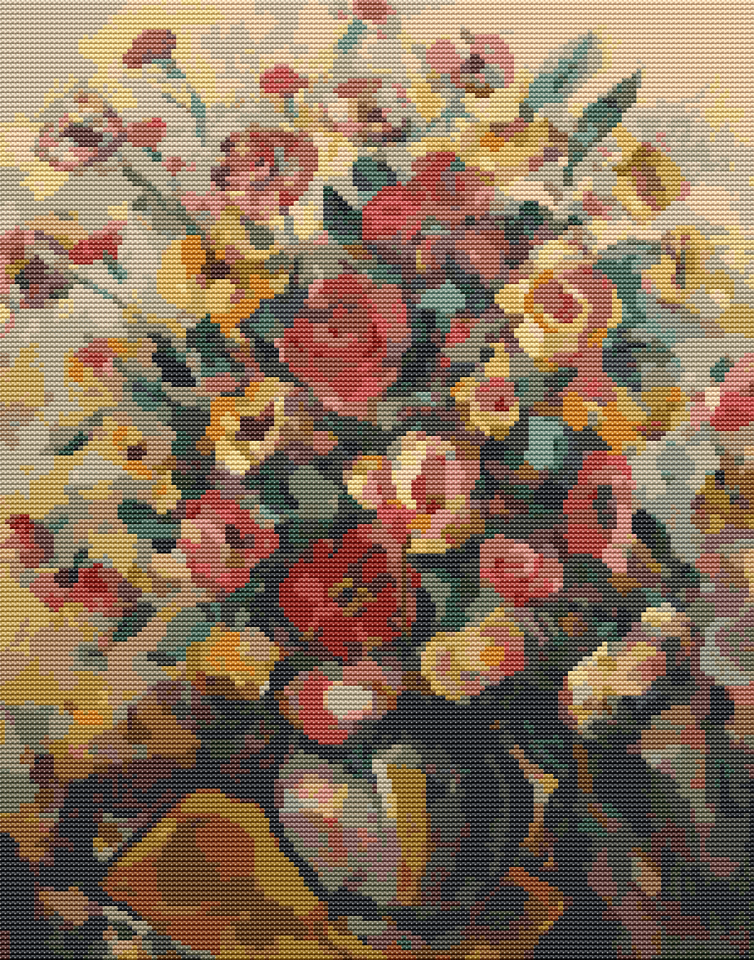 Vase with Flowers Cross Stitch Pattern by Nicolae Darascu