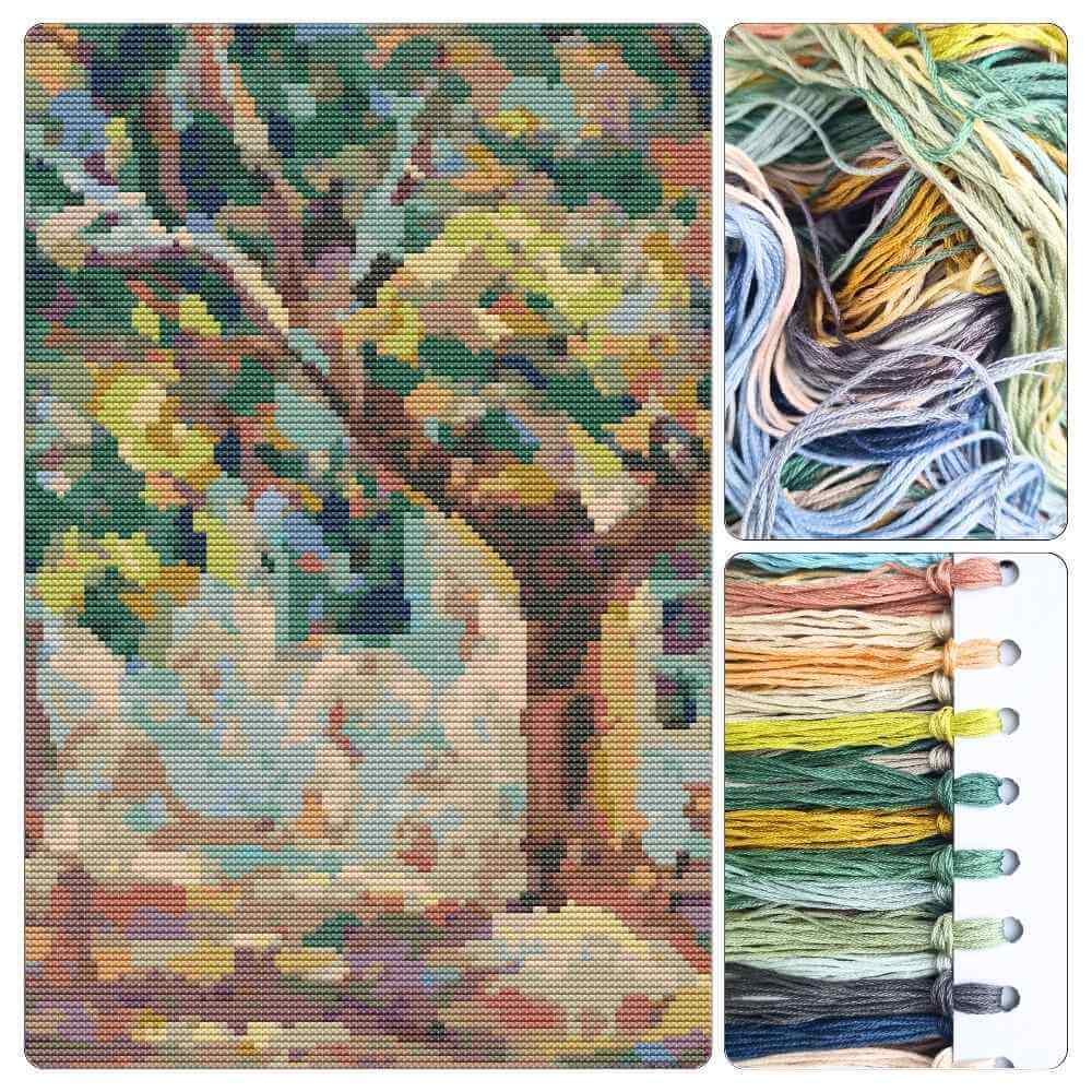 The House with Linden Tree Cross Stitch Kit