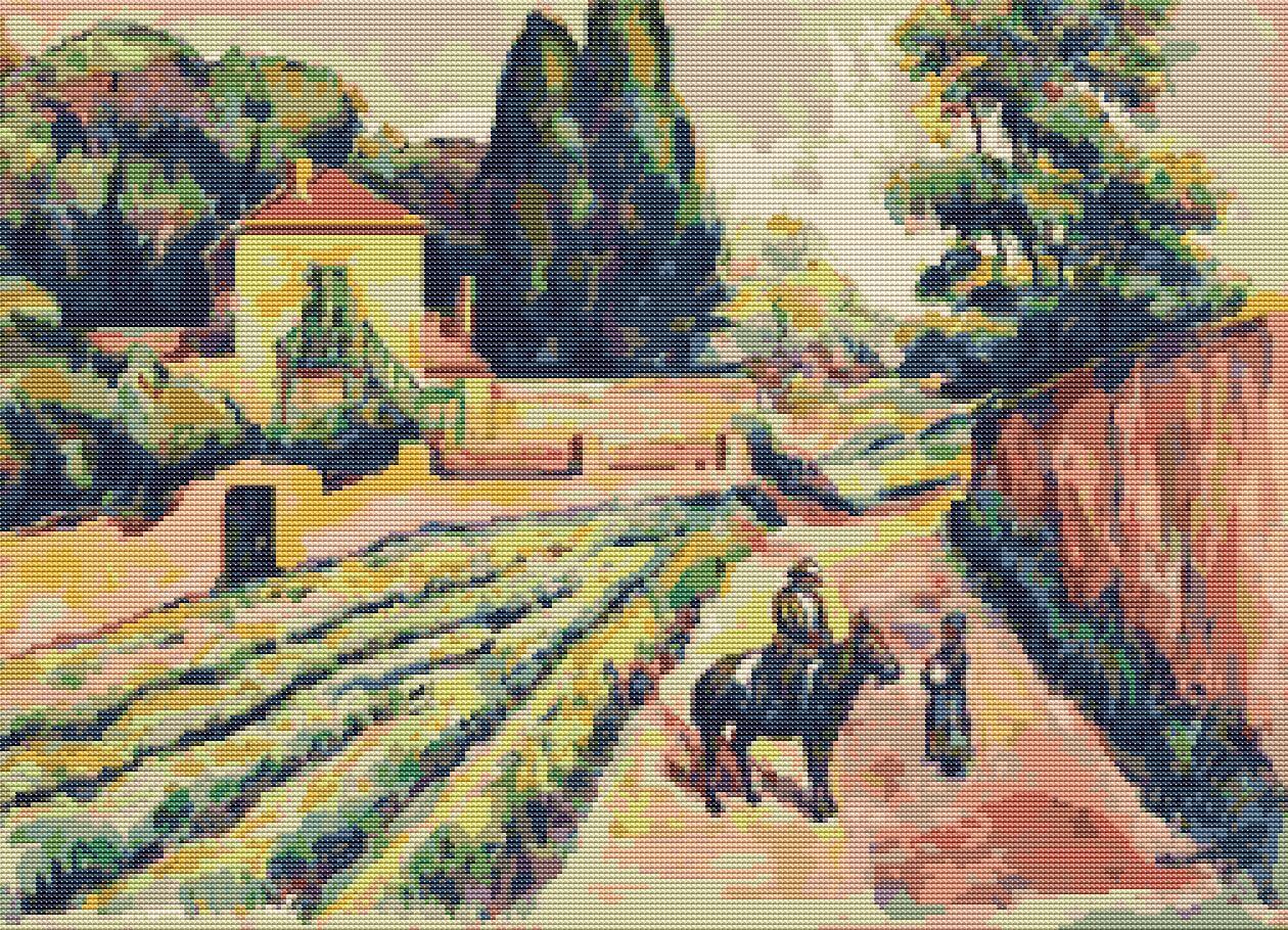 Landscape from Saint Tropez Cross Stitch Pattern