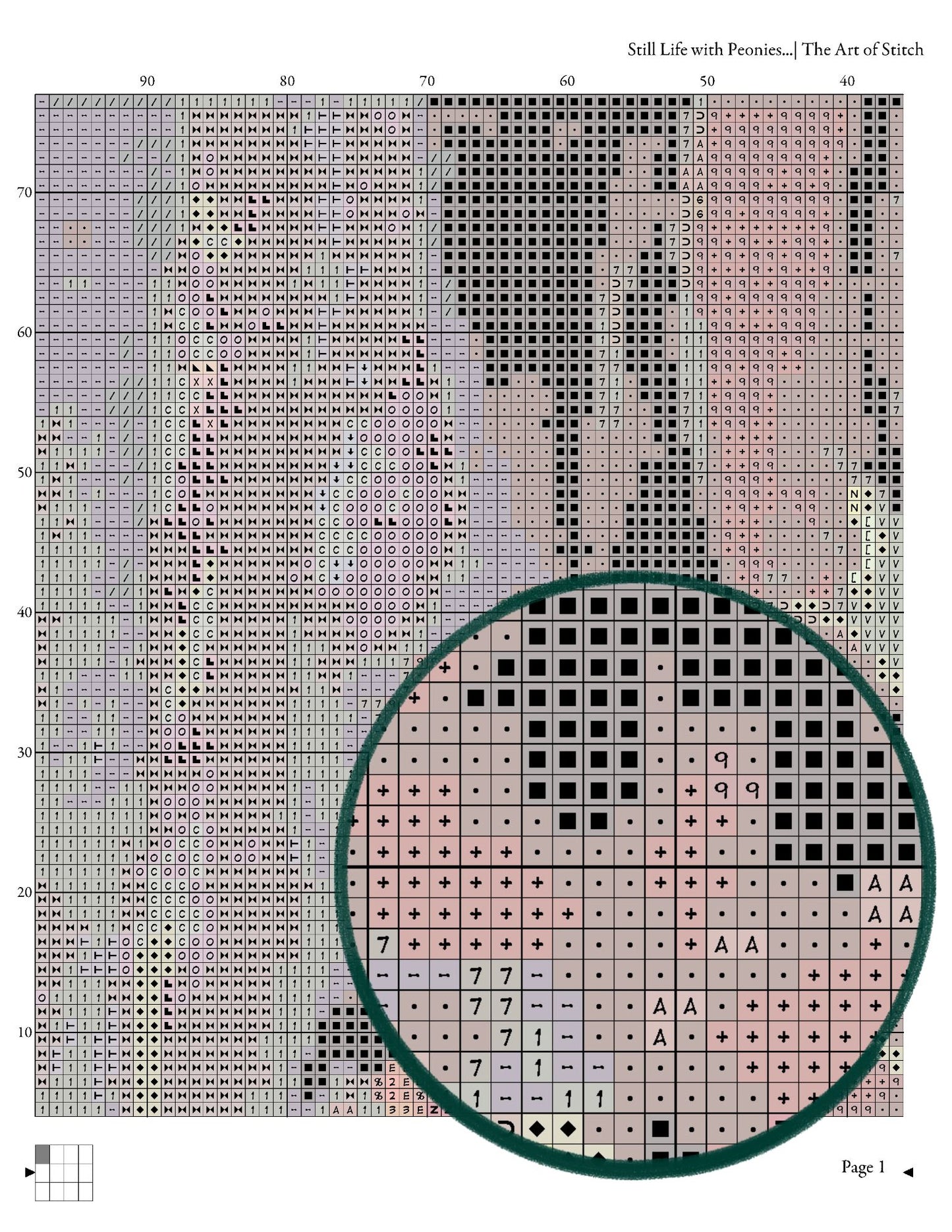Still Life with Peonies and Books Cross Stitch Pattern - Premium Cross Stitch Pattern - Nicolae Darascu