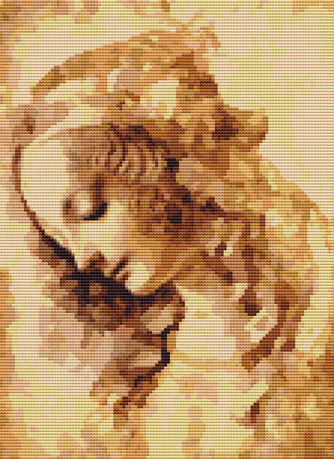 A Woman's Head Cross Stitch Pattern by Leonardo da Vinci