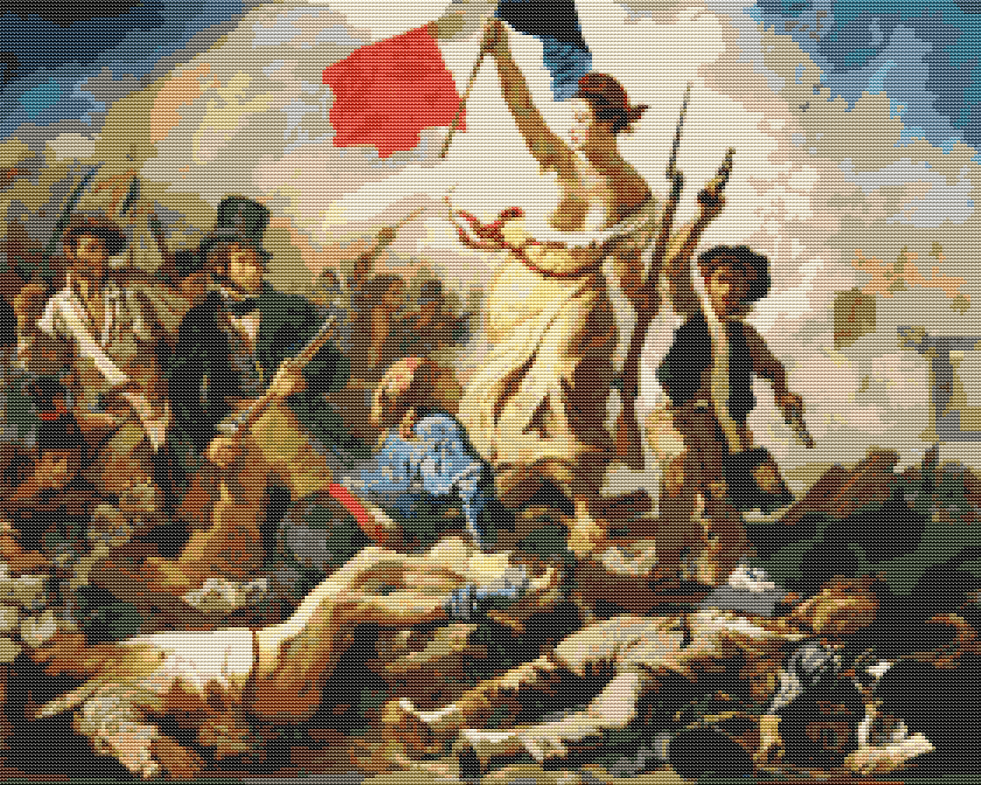 Liberty Leading the People Cross Stitch Pattern by Eugène Delacroix