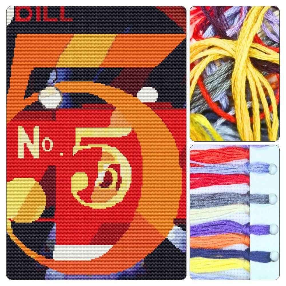 A Figure 5 in Gold Cross Stitch Kit