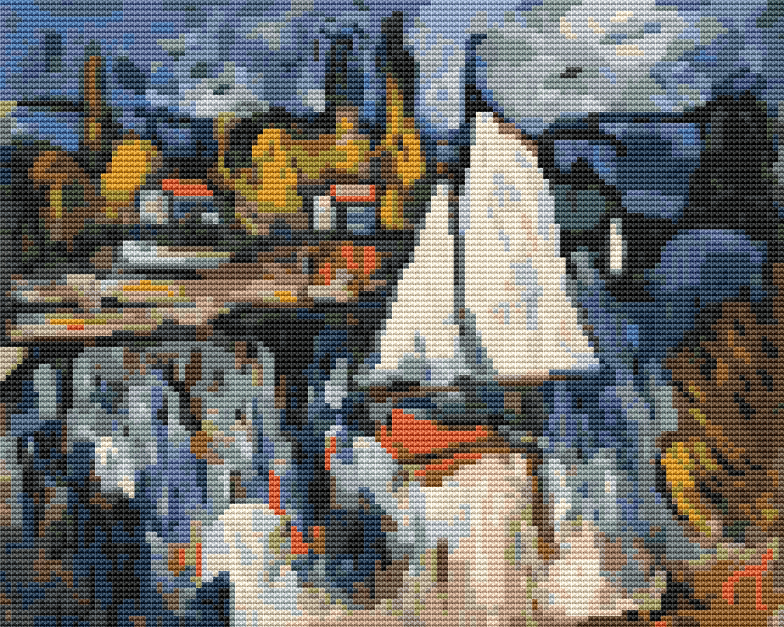 View of the Seine Cross Stitch Pattern by Maurice de Vlaminck