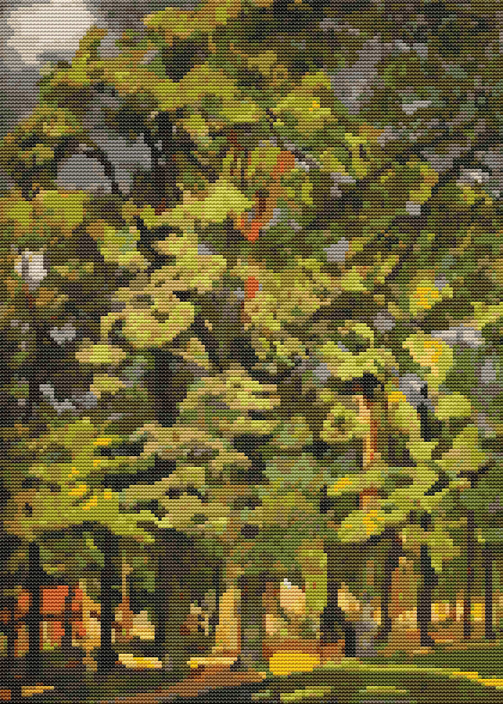 Landscape in Falaise Cross Stitch Pattern by Raoul Dufy