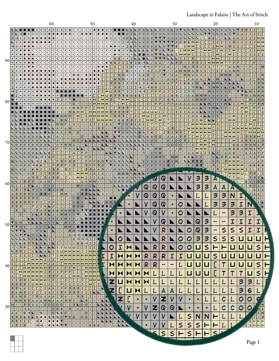 Landscape in Falaise Cross Stitch Pattern - Premium Cross Stitch Pattern - Raoul Dufy