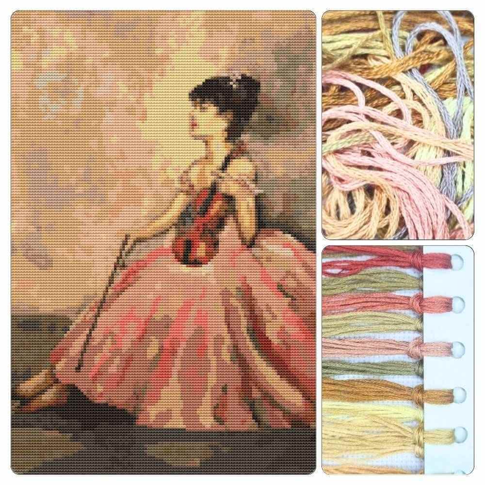 Violinist at Rest Cross Stitch Kit