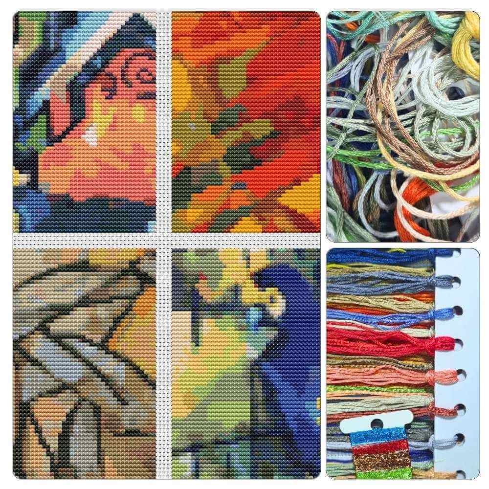 Four Squares featuring Abstract Cross Stitch Kit