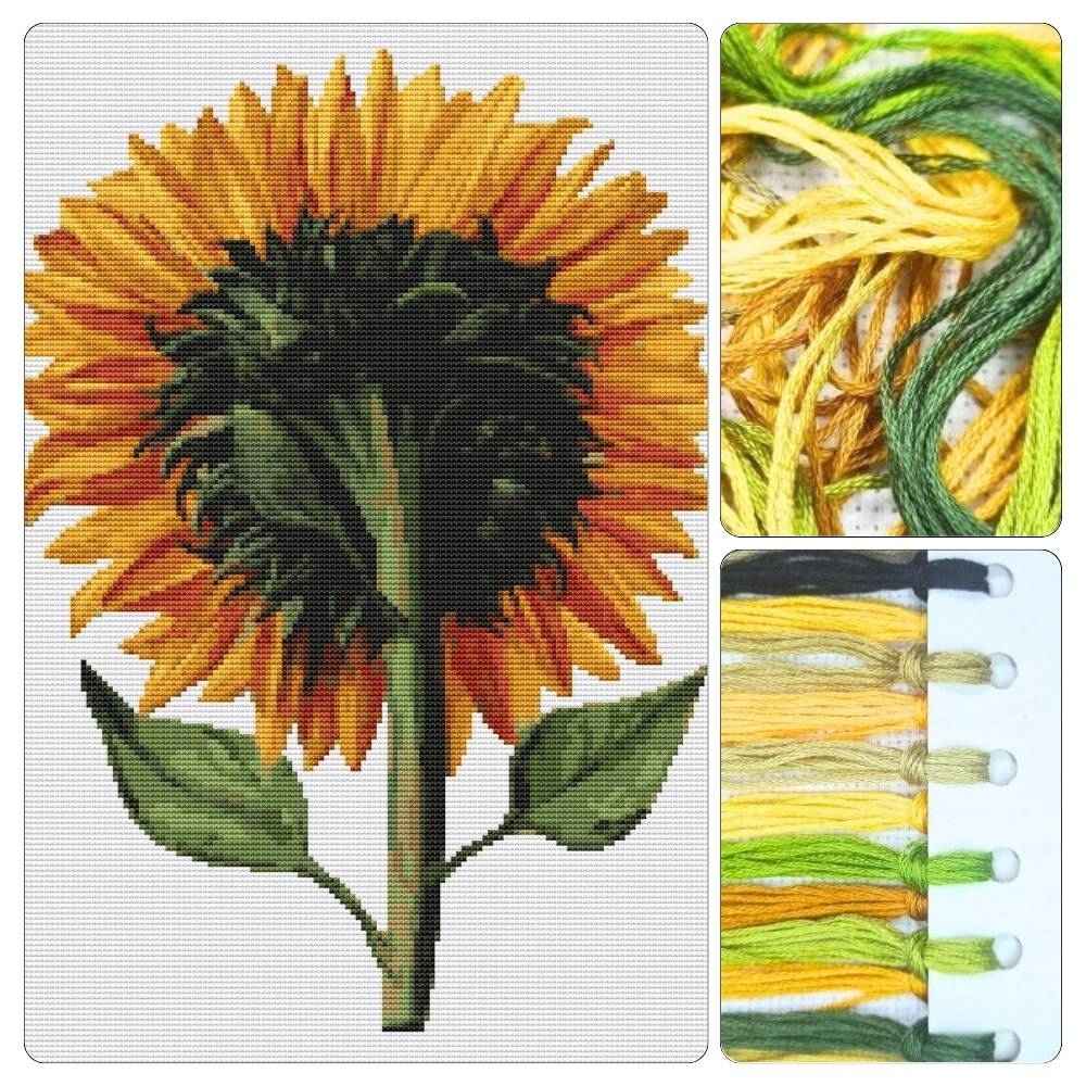 Sunflower Seen from the Back Cross Stitch Kit